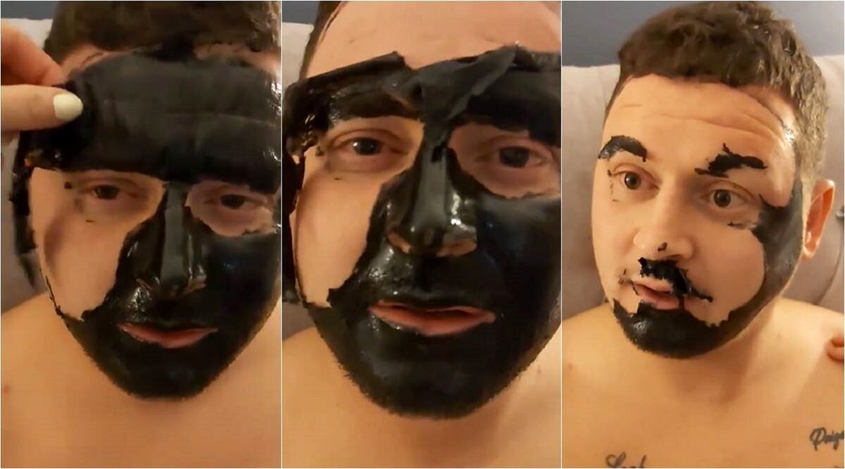 ماسک زغال و بلایی که مرد بی تجربه بر سر صورتش آورد!/ ویدئو