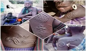 زخم‌های زینتی ترسناک روی پوست مردم یک قبیله آفریقایی