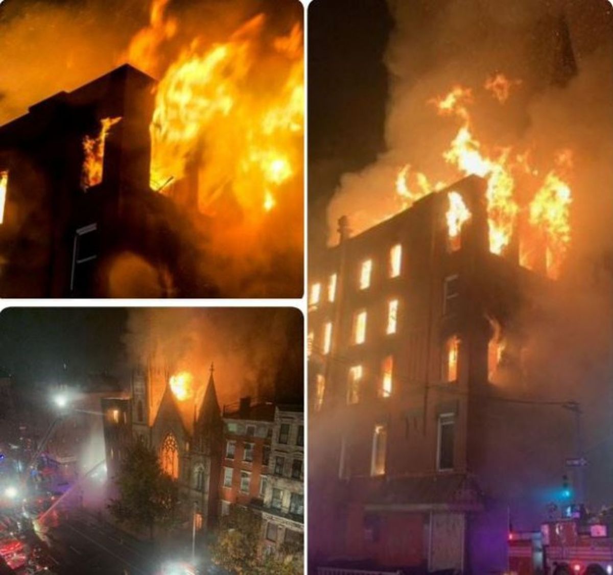 کلیسای تاریخی نیویورک در آتش سوخت