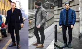 5 اصل شیک پوشی شلوار جین با نیم بوت های مردانه