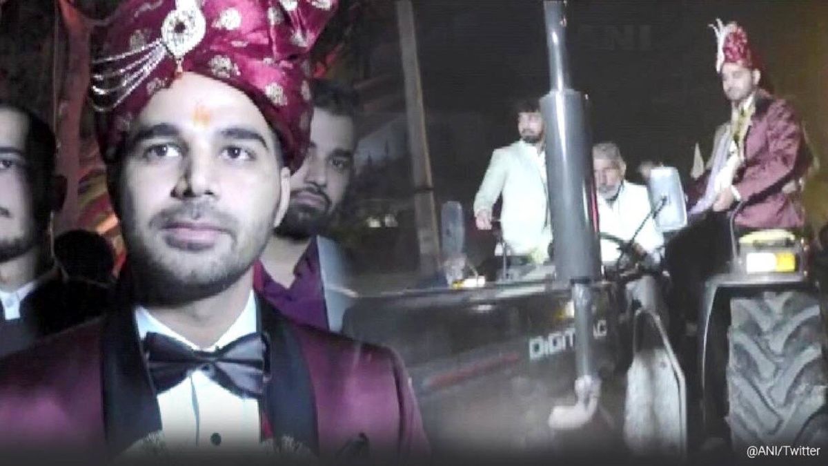 داماد هندی با تراکتور به خانه عروس رفت!