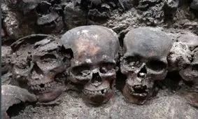 ساخت برج با جمجمه انسان!/ تصاویر