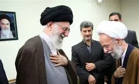 تصویری ویژه از آیت‌الله مصباح یزدی در کنار رهبر انقلاب