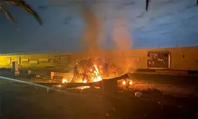 ویدیویی جدید از لحظه ترور سردار شهید سلیمانی