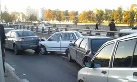 فیلمی از تصادف زنجیره‌ای عصر امروز در ولنجک تهران