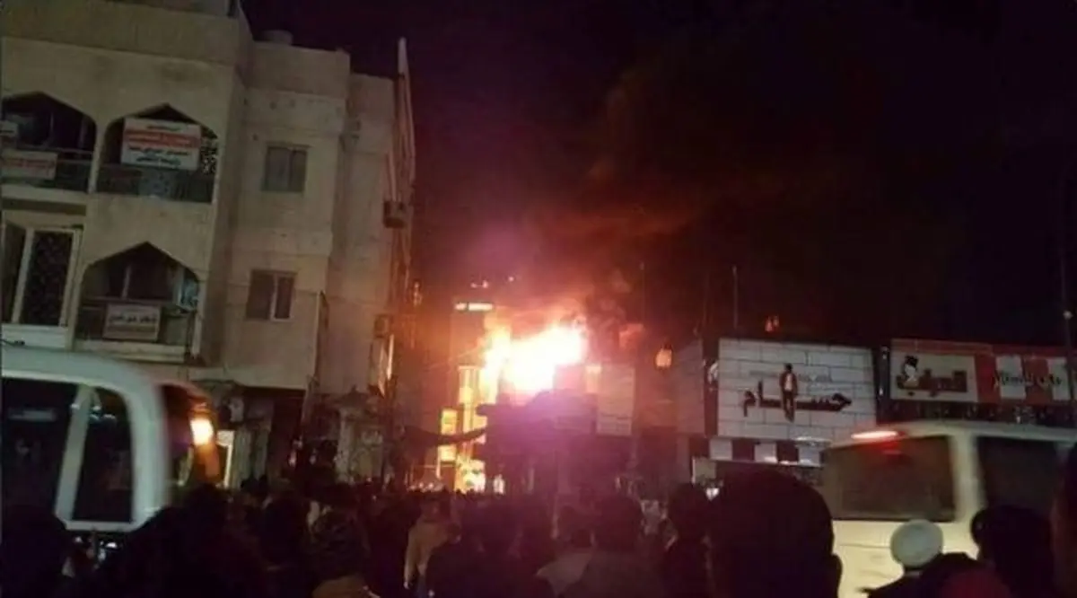 آتش‌سوزی بخش تجاری هتل امید در بست شیرازی+فیلم