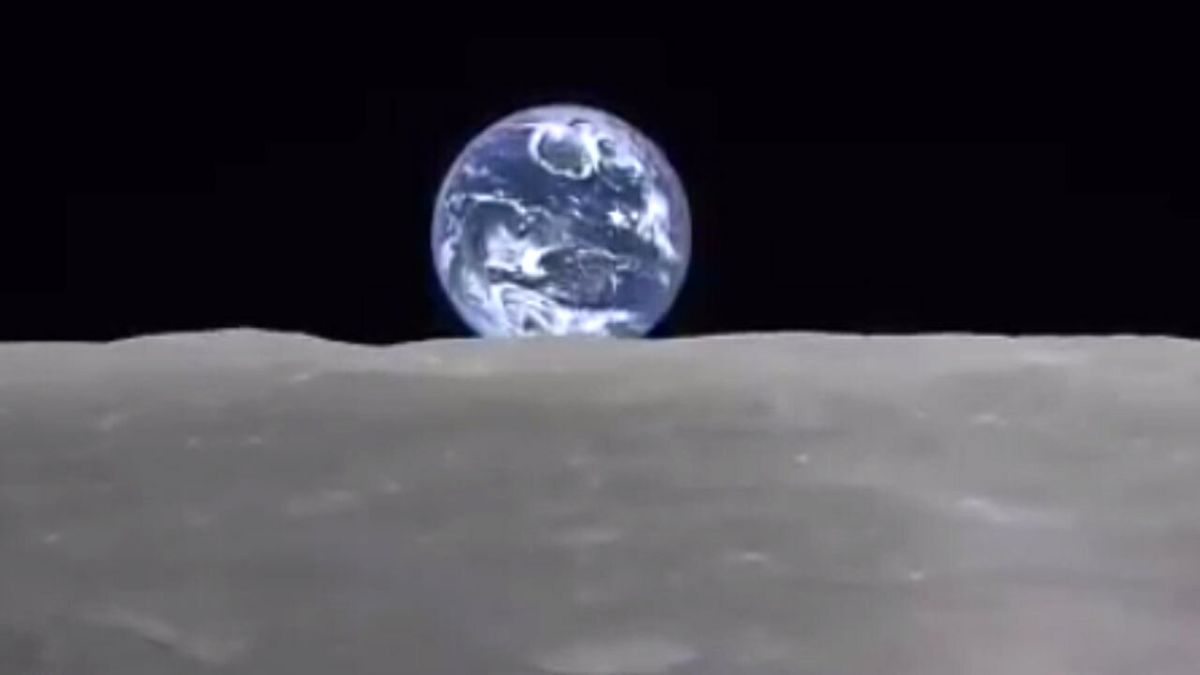 فیلمی جالب از لحظه طلوع زمین در ماه/ حتماً ببینید