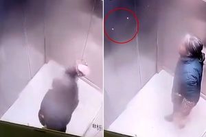 اقدام غیراخلاقی زن چینی در آسانسور/ ویدئو