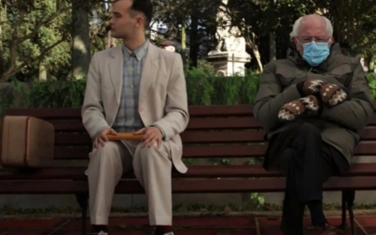 برنی سندرز با دستکش‌های بافتنی سوژه شد