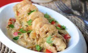 طرز تهیه بادمجان و میگو