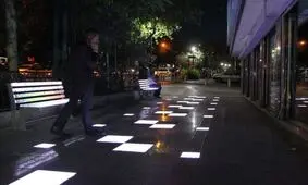 نورپردازی جالب در پیاده‌رو خیابان شریعتی