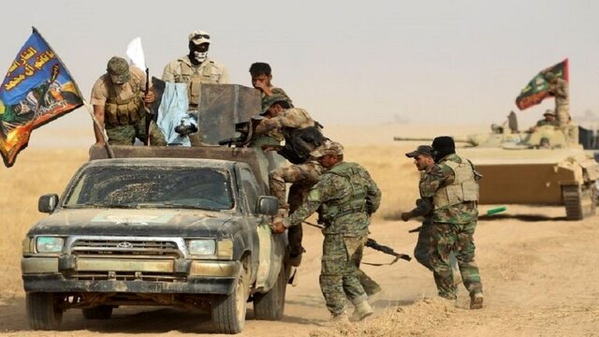 نیروهای حشد شعبی دفتر فرماندهی داعش در صحرای الانبار را منهدم کردند