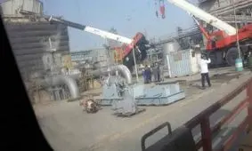 واژگونی جرثقیل ۵۰ تنی در پتروشیمی بندر امام (ره)