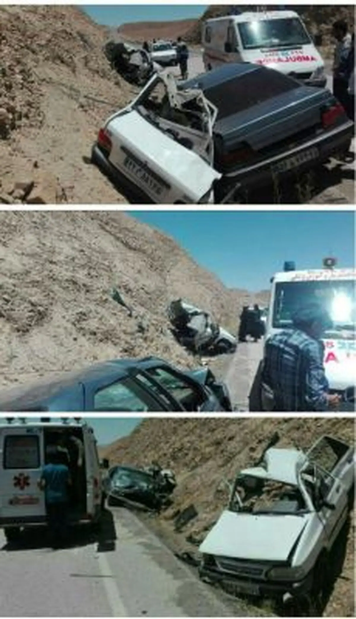 نصف شدن پراید در تصادف
