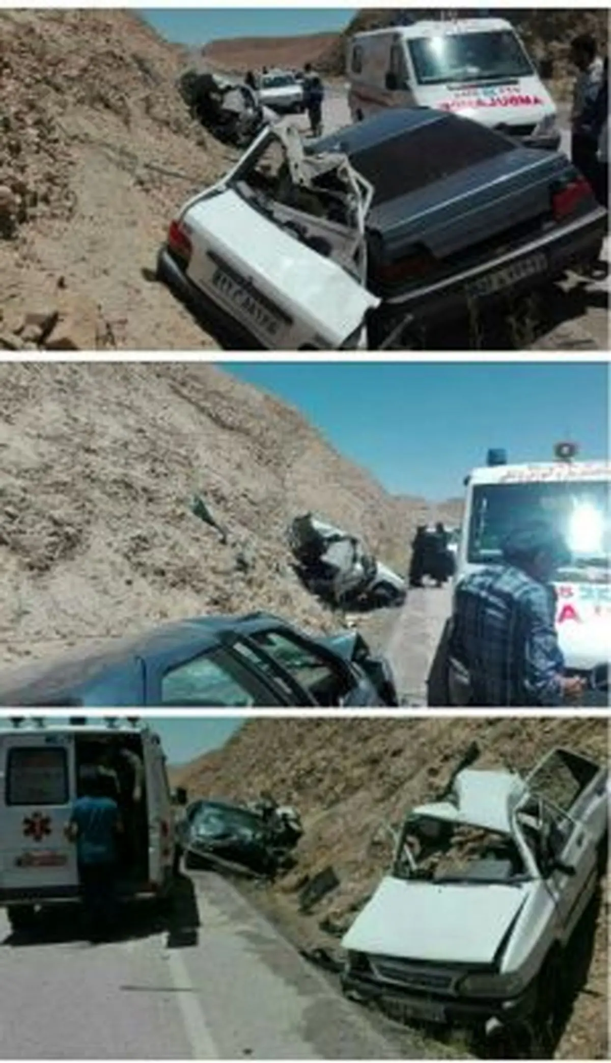 نصف شدن پراید در تصادف