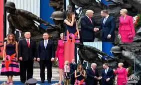 غم ترامپ پس از اینکه همسر رییس جمهوری لهستان با او دست نداد/عکس