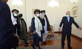 دیدار و گفت و گوی هیئت طالبان با ظریف در تهران/ عکس