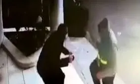 لحظه زورگیری یک سارق در تاریکی شب/ ویدئو