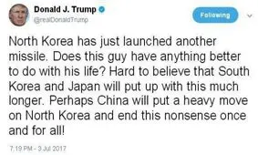 واکنش تندو سریع ترامپ به آزمایش موشکی کره شمالی