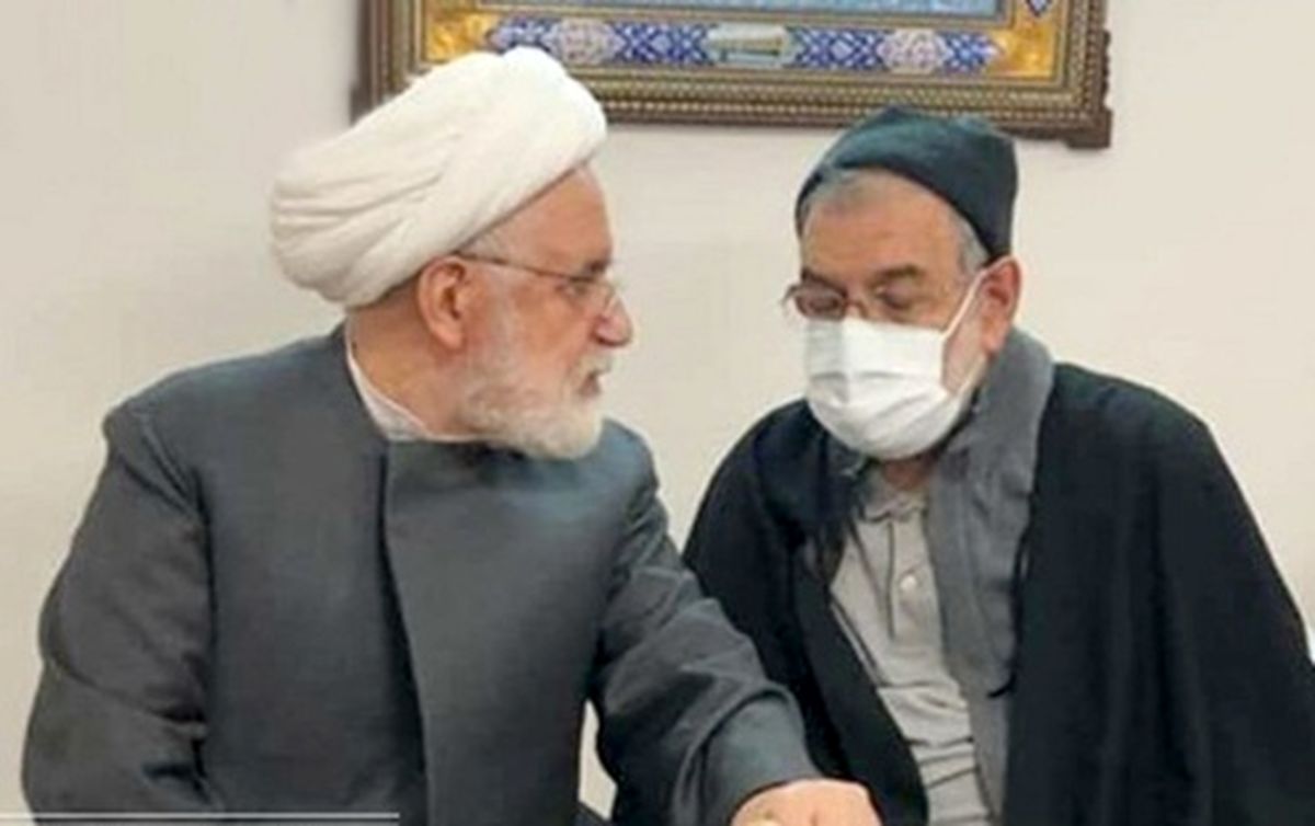 مهدی کروبی به عیادت قدرتالله علیخانی رفت