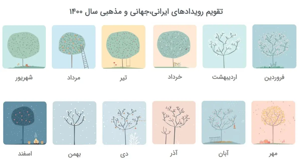 تقویم رویدادهای ایرانی، جهانی و مذهبی سال ۱۴۰۰