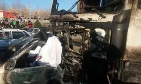 تصادف مرگبار در بزرگراه آزادگان/ سه سرنشین پژو در آتش سوختند