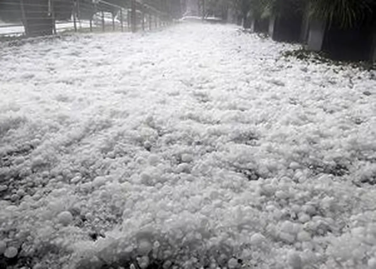 بارش شدید تگرگ در آفریقای جنوبی/ ویدئو