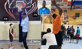 بلندقدترین بسکتبالیست نیجریه به سوژه رسانه‌ها تبدیل شد