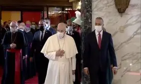 هدیه ویژه پاپ فرانسیس به یک فرمانده حشد شعبی/ عکس