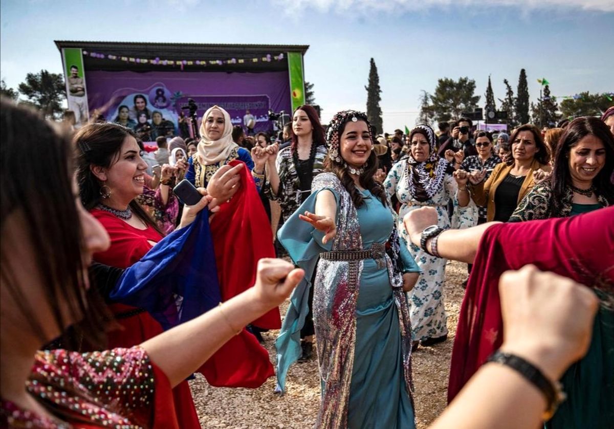 جشن روز جهانی زن در منطقه کُردنشین سوریه/ تصاویر