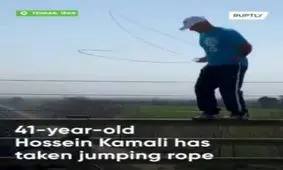 طناب‌زنی خطرناک یک ایرانی/ ویدئو