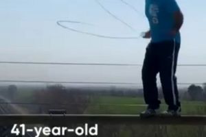 طناب‌زنی خطرناک یک ایرانی/ ویدئو