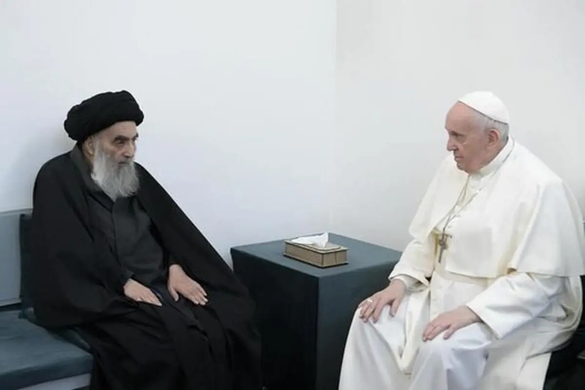 پاپ: آیت الله سیستانی هرگز برای سلام به کسی نایستاده اما برای من ۲ مرتبه از جای برخاست