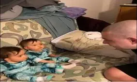 واکنشی جالب، بعد از دیدن پدر بدون ریش