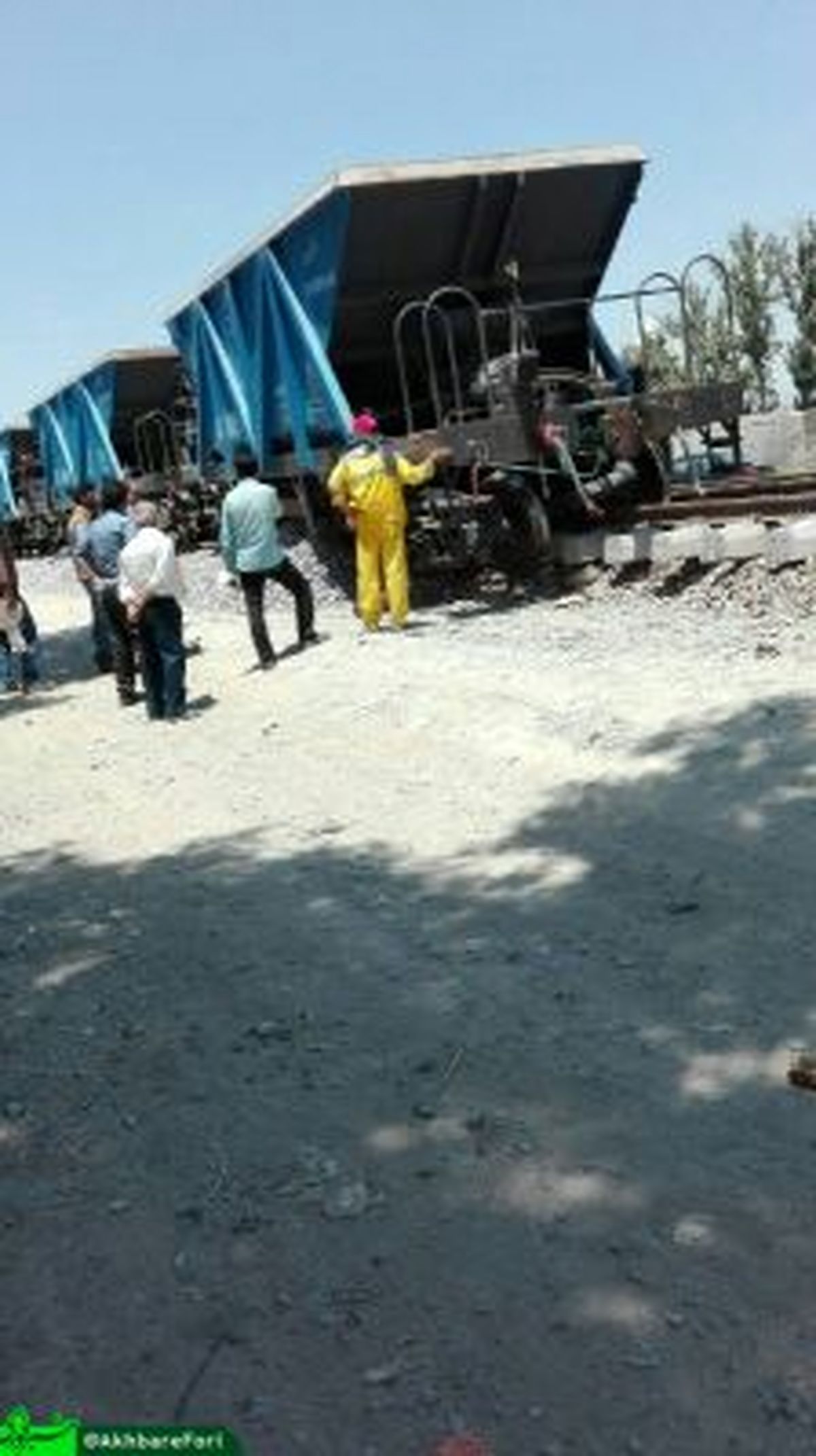 خارج شدن قطار باری از ریل در مهرشهر کرج