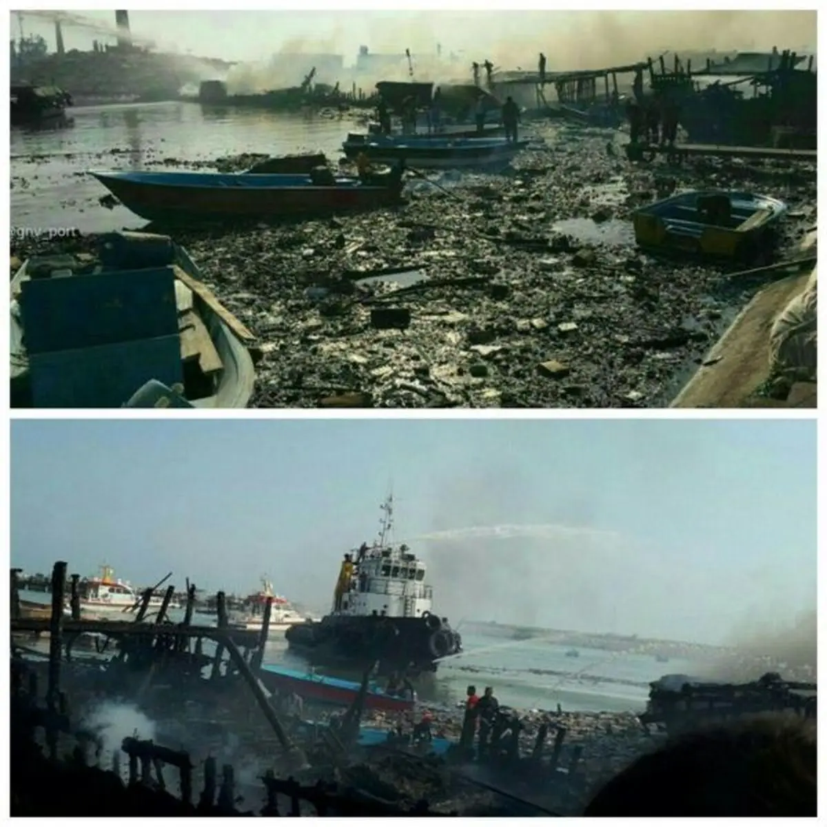 آتش در اسکله بندر کنگان مهار شد