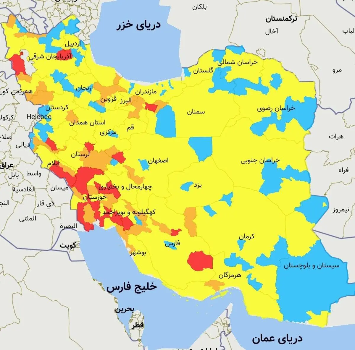 تهران و کرج در وضعیت نارنجی قرار گرفتند/ هشدار درباره موج چهارم کرونا
