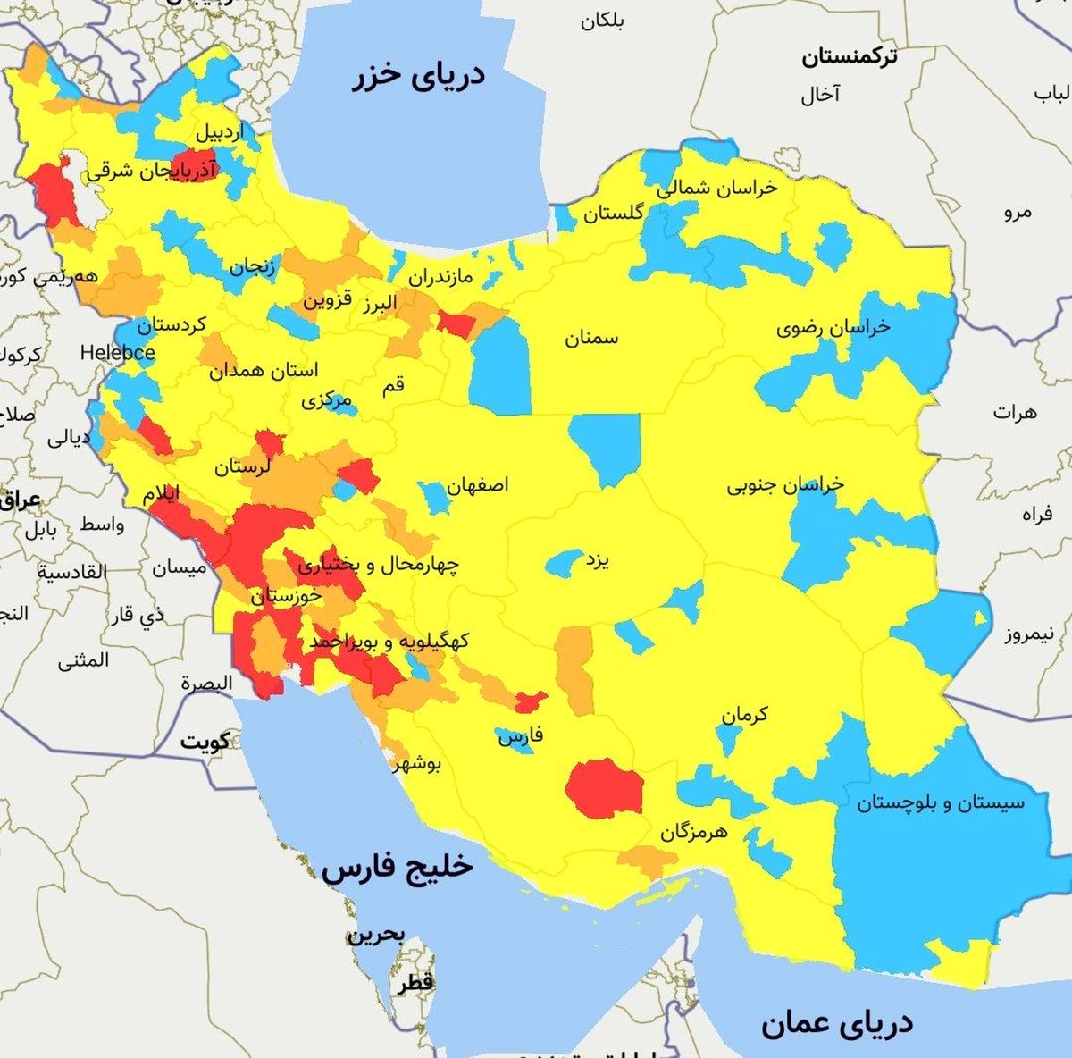تهران و کرج در وضعیت نارنجی قرار گرفتند/ هشدار درباره موج چهارم کرونا