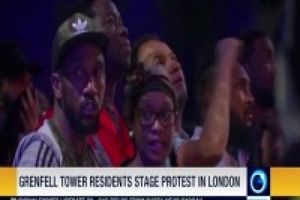 ساکنان برج حادثه دیده گرنفل لندن تظاهرات کردند