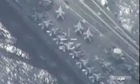 پرواز پهپادهای ایرانی بر فراز ناو هواپیمابر آمریکایی