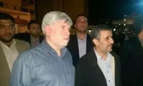 حضور احمدی نژاد در بیمارستان بقیه الله برای دیدار و عیادت از بقایی