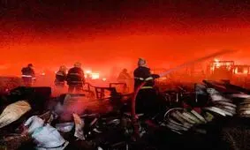 آتش سوزی گسترده در مرکز بغداد