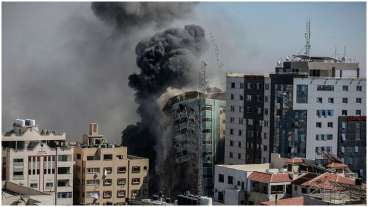 تخریب دفتر ۳ پایگاه خبری بین‌المللی در غزه
