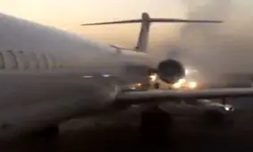 هواپیما هنگام بلند شدن از فرودگاه اهواز آتش گرفت