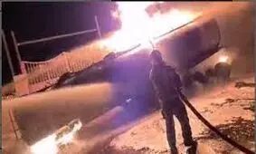 مهار آتش‌ سوزی تانکر سوخت در شهر ری