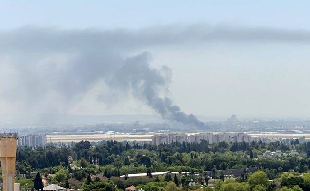آتش‌سوزی گسترده در حوالی فرودگاه بن گوریون اسرائیل
