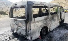 سوختن کامل آمبولانس/ زن بیمار شانس آورد