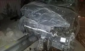 برخورد مرگبار پژو با گاردریل در نیایش+عکس