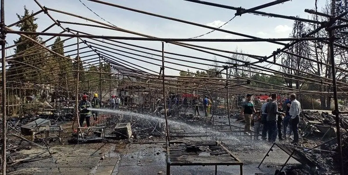 آتش در بازار شب نجف آباد/ ویدئو