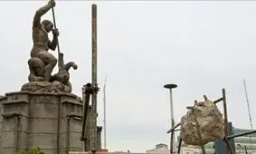یک شیرِ میدان حر، غیب شد؛ شیری که سنگی هم نبود! + فیلم